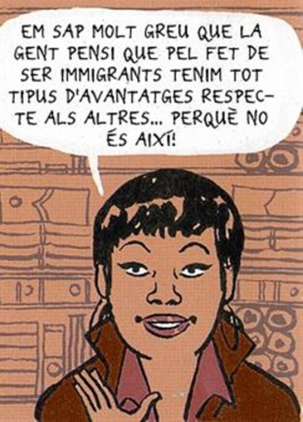 EL NOU CÒMIC 3 Algunes vinyetes de la segona entrega d’una il·lustració de Miguel Gallardo que desmenteix estereotips sobre els immigrants. EL NOU CÒMIC 3 Algunes vinyetes de la segona entrega d’una il·lustració de Miguel Gallardo que desmenteix estereotips sobre els immigrants.