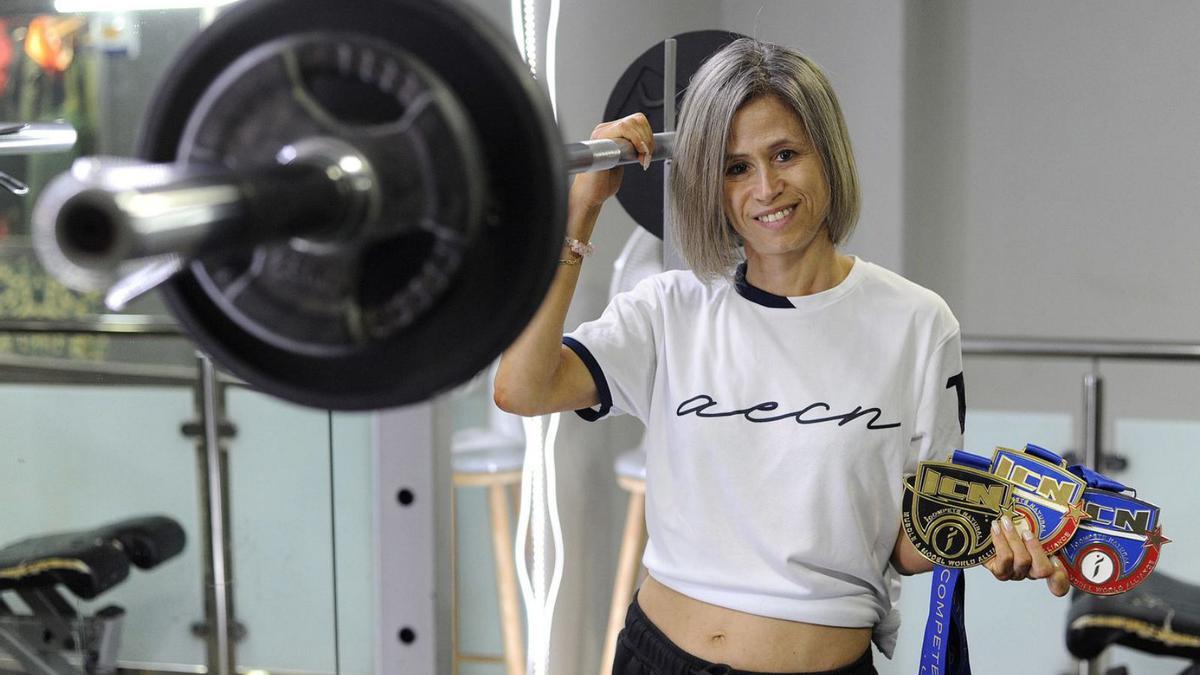 Dori Carbia, ayer, en el gimnasio Profitness de A Estrada.