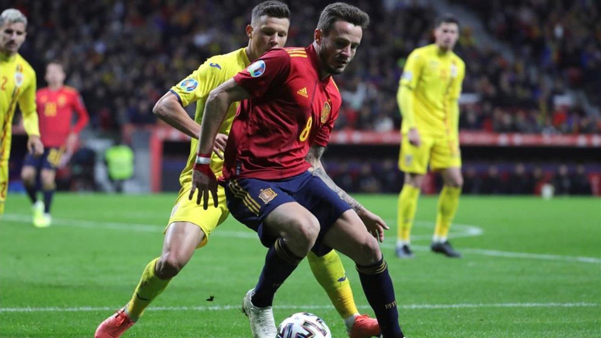 Saúl, durante el partido ante Rumanía