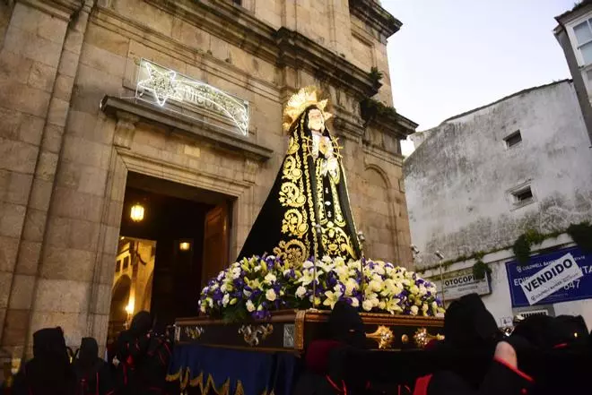 El paso de la Virgen de los Dolores abre las procesiones de Semana Santa en A Coruña