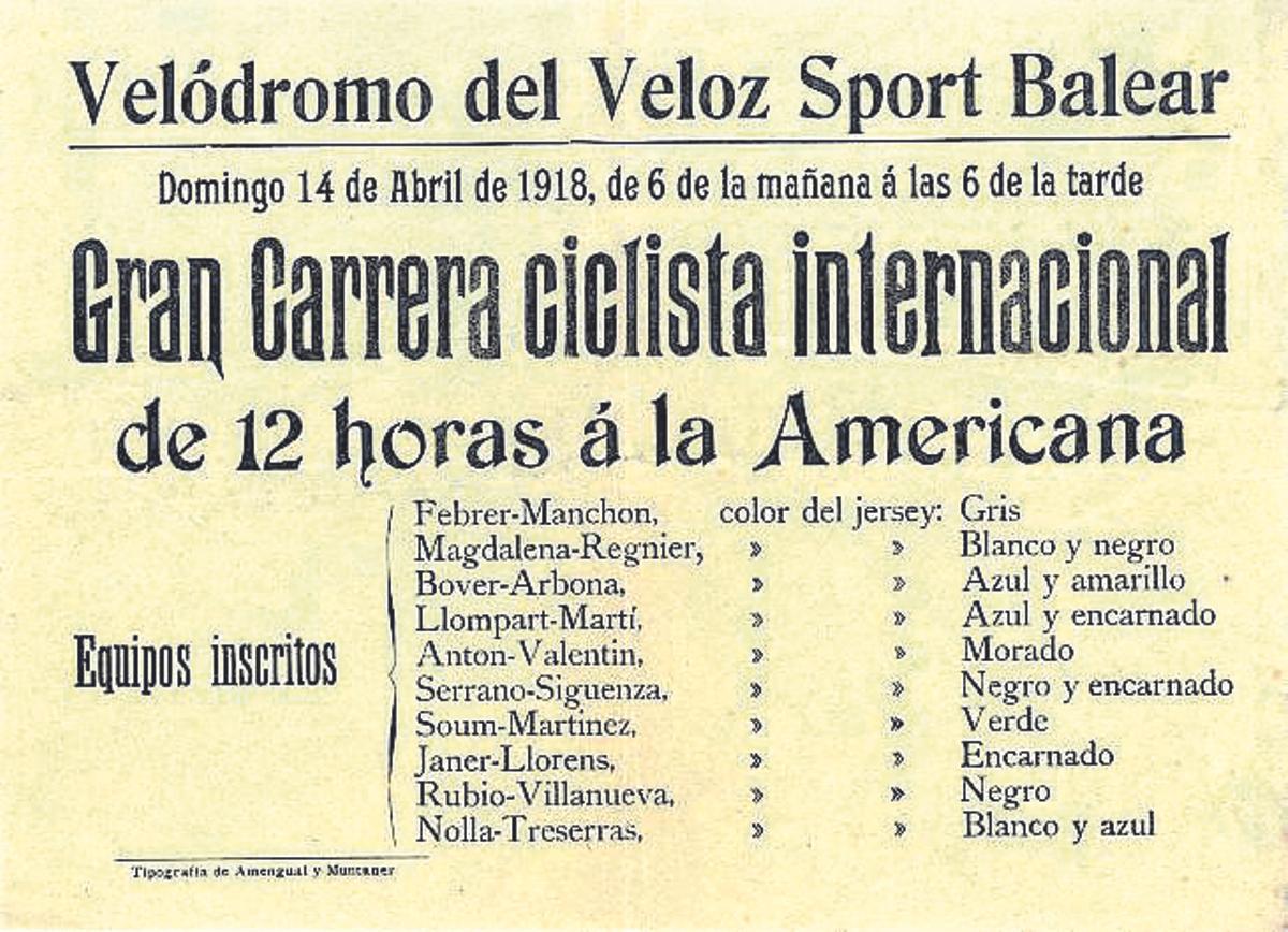 Octavilla del programa de carreras, 14 de abril de 1918 Octavilla del programa de carreras, 14 de abril de 1918