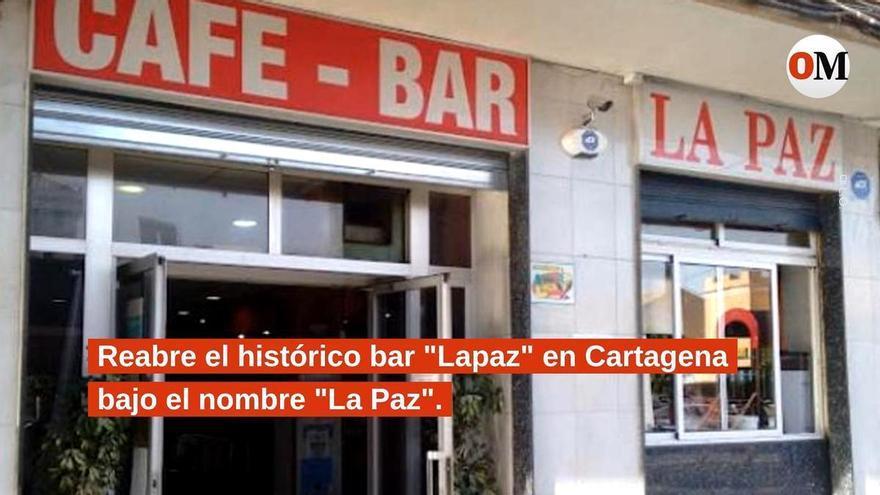 Reabre un histórico bar de Cartagena con el nuevo nombre de "La Paz"