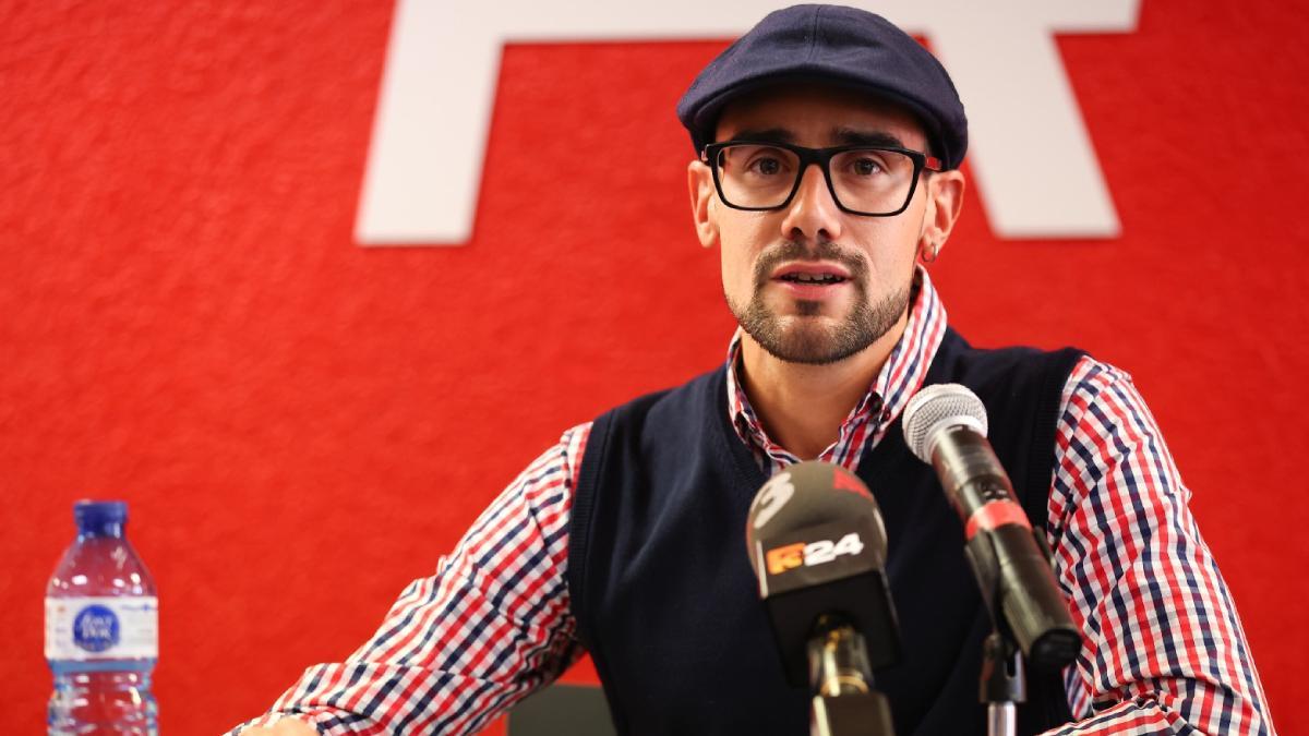 Pau Ribes durante su rueda de prensa de despedida