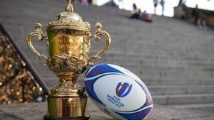 El trofeo de la Copa del Mundo de rugby