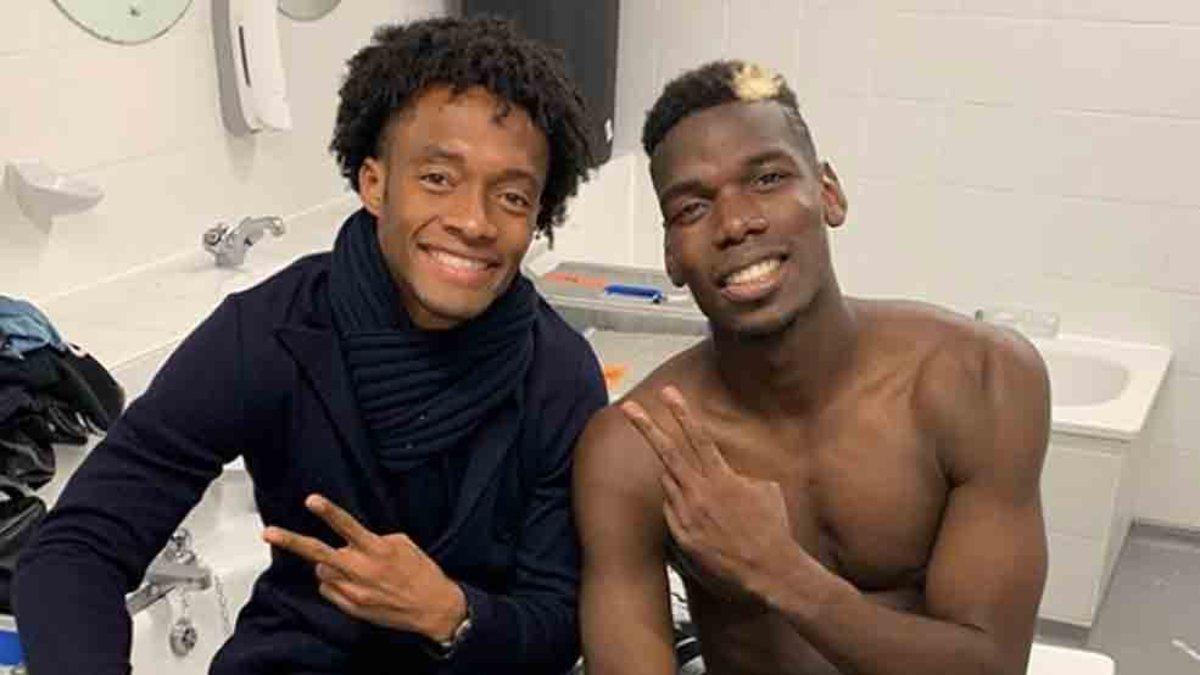 Pogba se reunió con Cuadrado en el vestuario