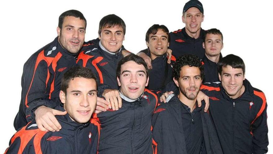 Túñez, Vila, Noguerol, Yoel, Oriol, Mallo, Aspas, Mateo y _Abalo, en enero de 2010.  // Jesús de Arcos