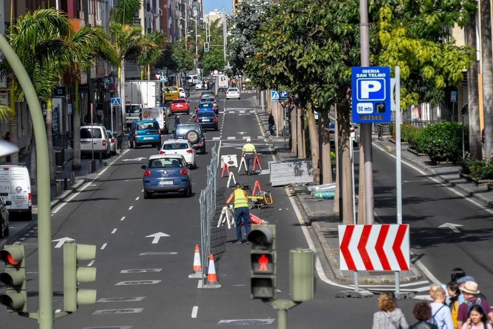 Obras de la MetroGuagua en la calle Venegas