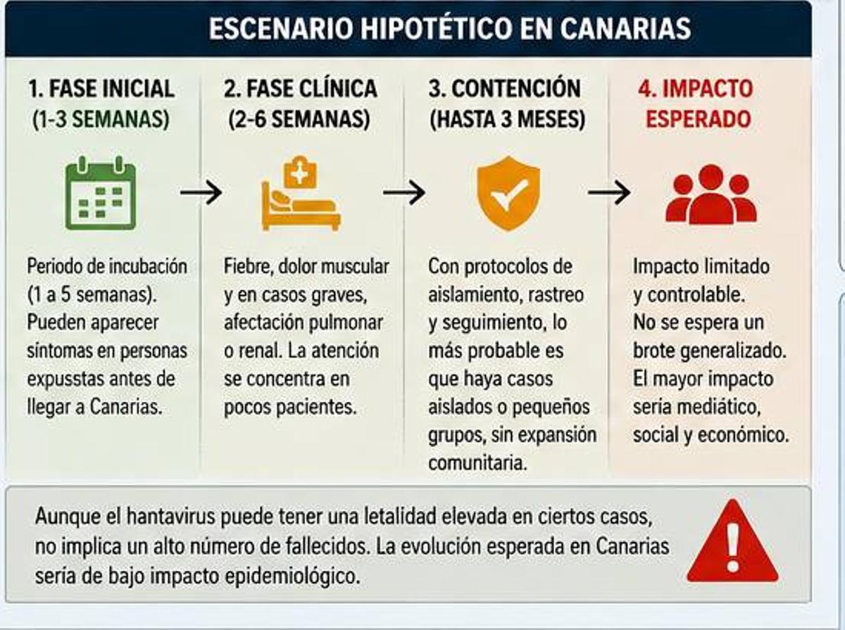 Escenario hipotético: cómo evolucionaría un contagio en Canarias