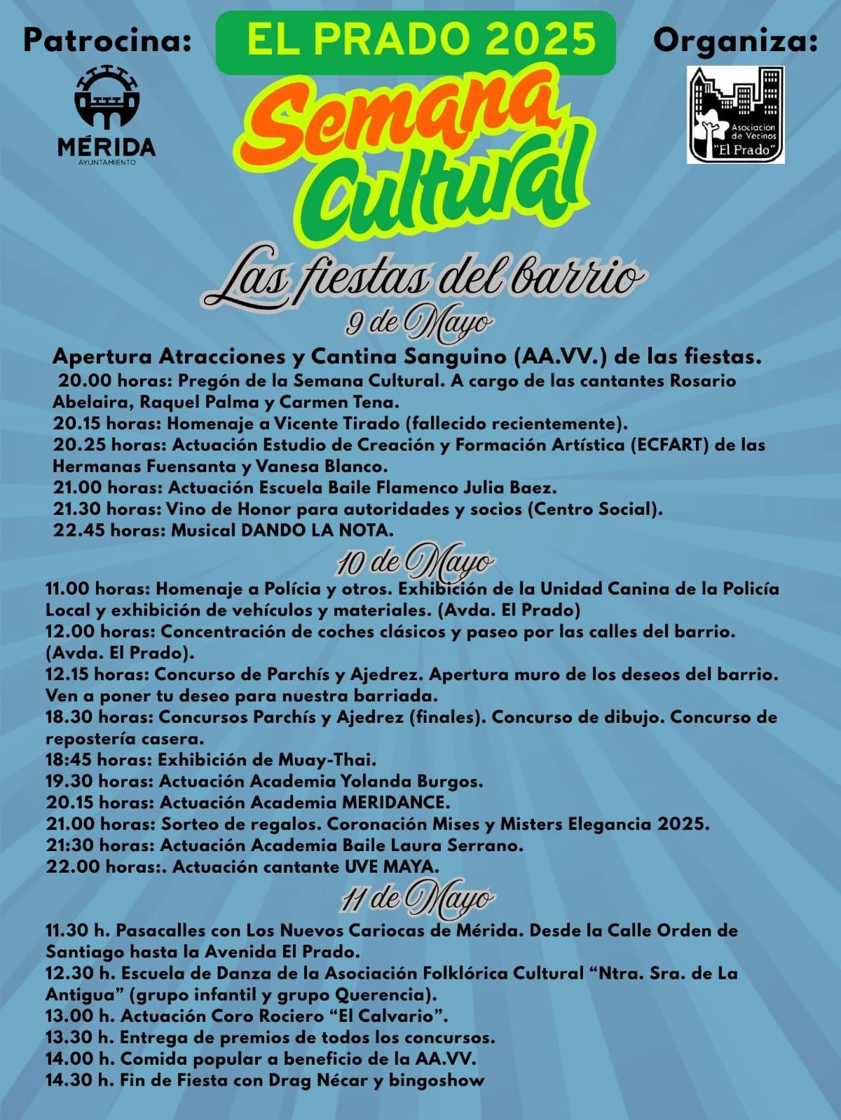 Cartel oficial con las actividades.