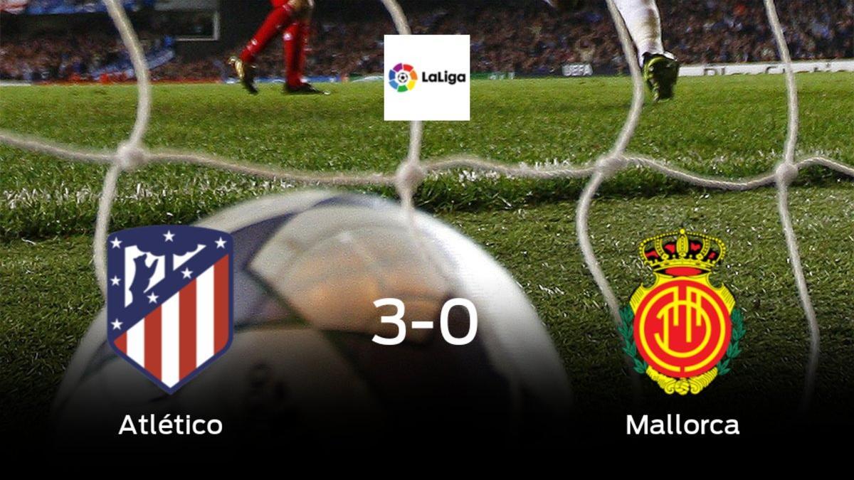 El Atlético de Madrid se hace con los tres puntos tras golear al Mallorca en casa (3-0)