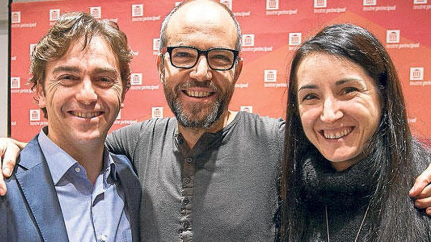 Moreno, Segura (director) y Alborch (actriz), ayer en el Principal.