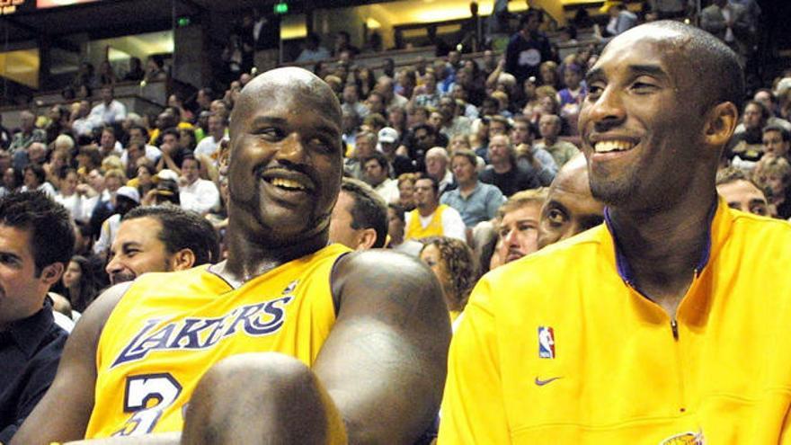 Shaquille O&#039;Neal y Kobe Bryant, en su etapa en los Lakers