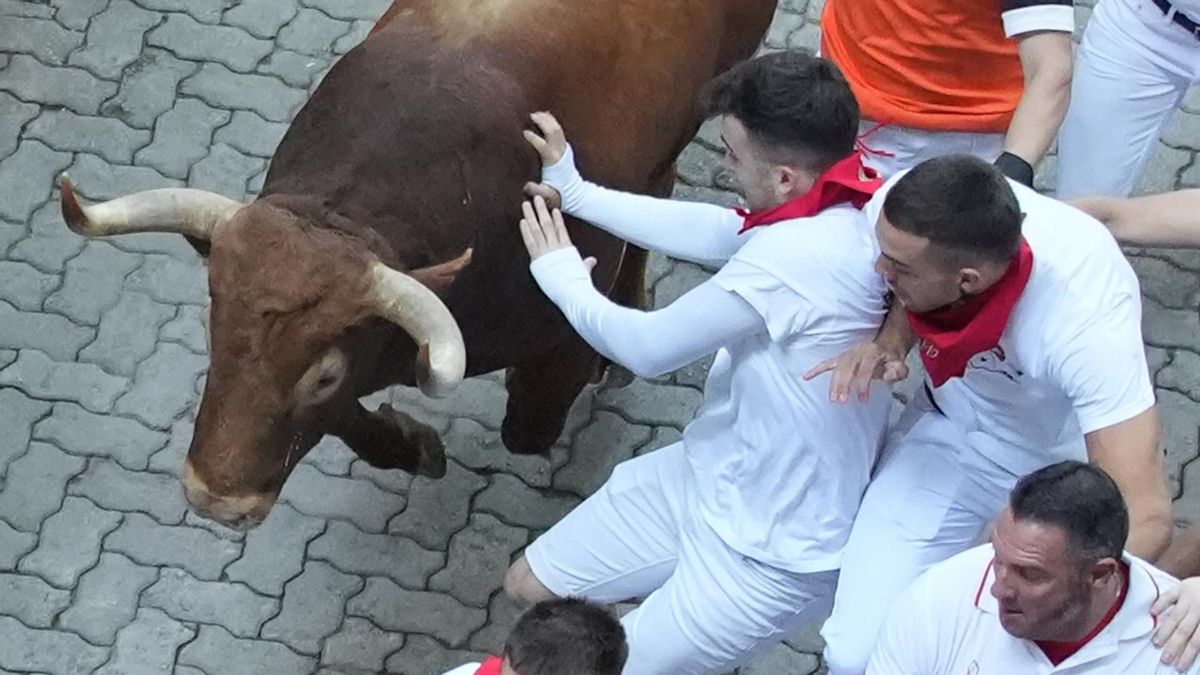 Quinto encierro de San Fermín con toros de Jandilla