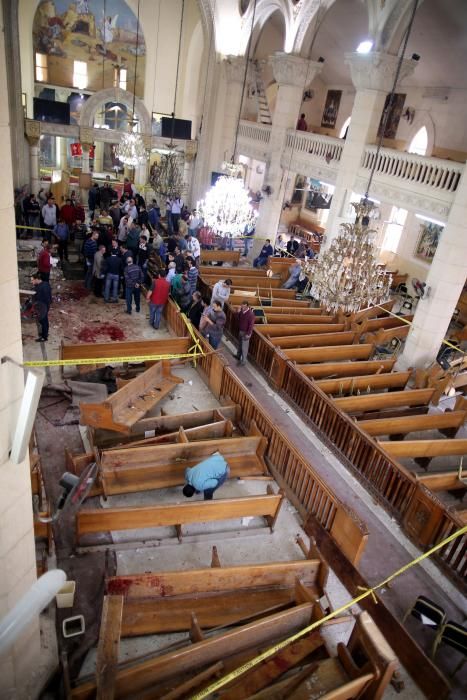 Explosión en la iglesia copta de San Jorge, en la ciudad egipcia de Tanta.