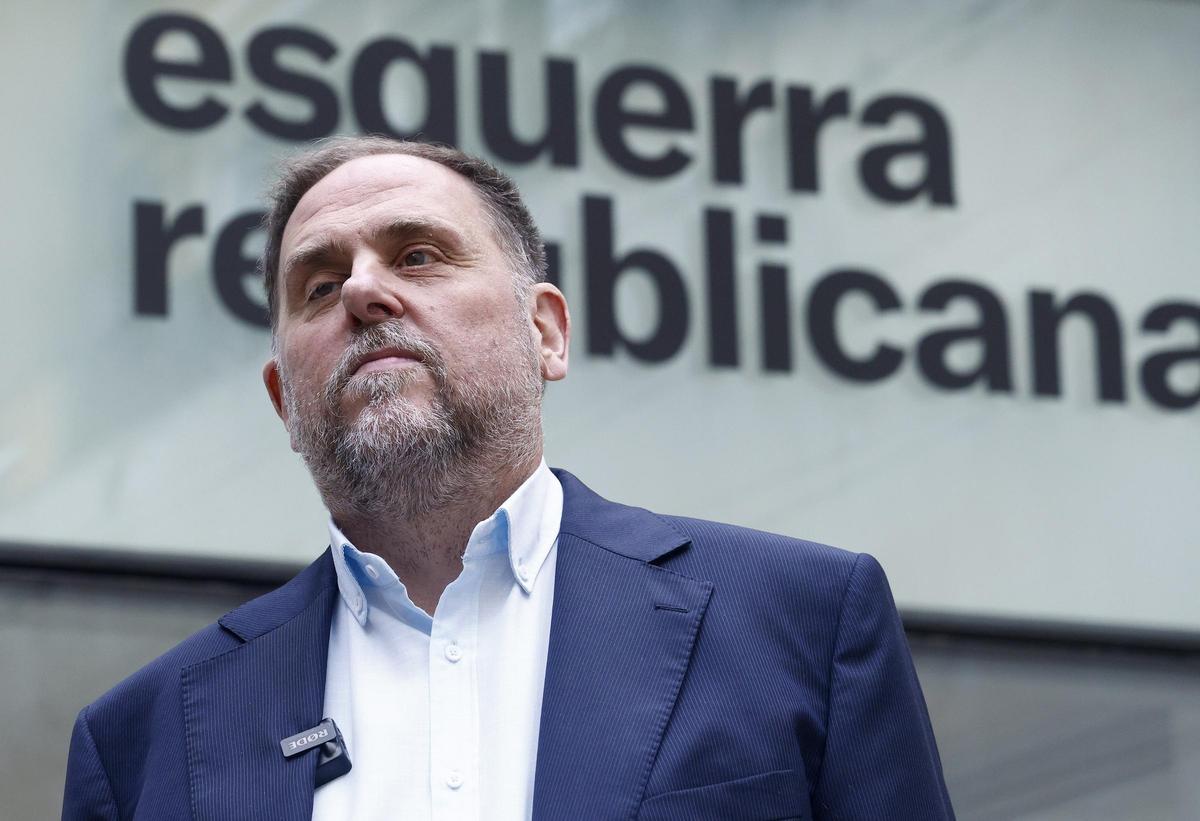 Oriol Junqueras (ERC) este jueves antes de valorar el dictamen del abogado general de la UE.