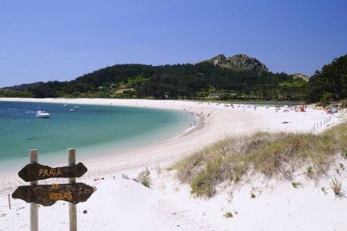 Playa de Rodas, en la islas Cíes (Parque de las Islas Atlánticas de Galicia)