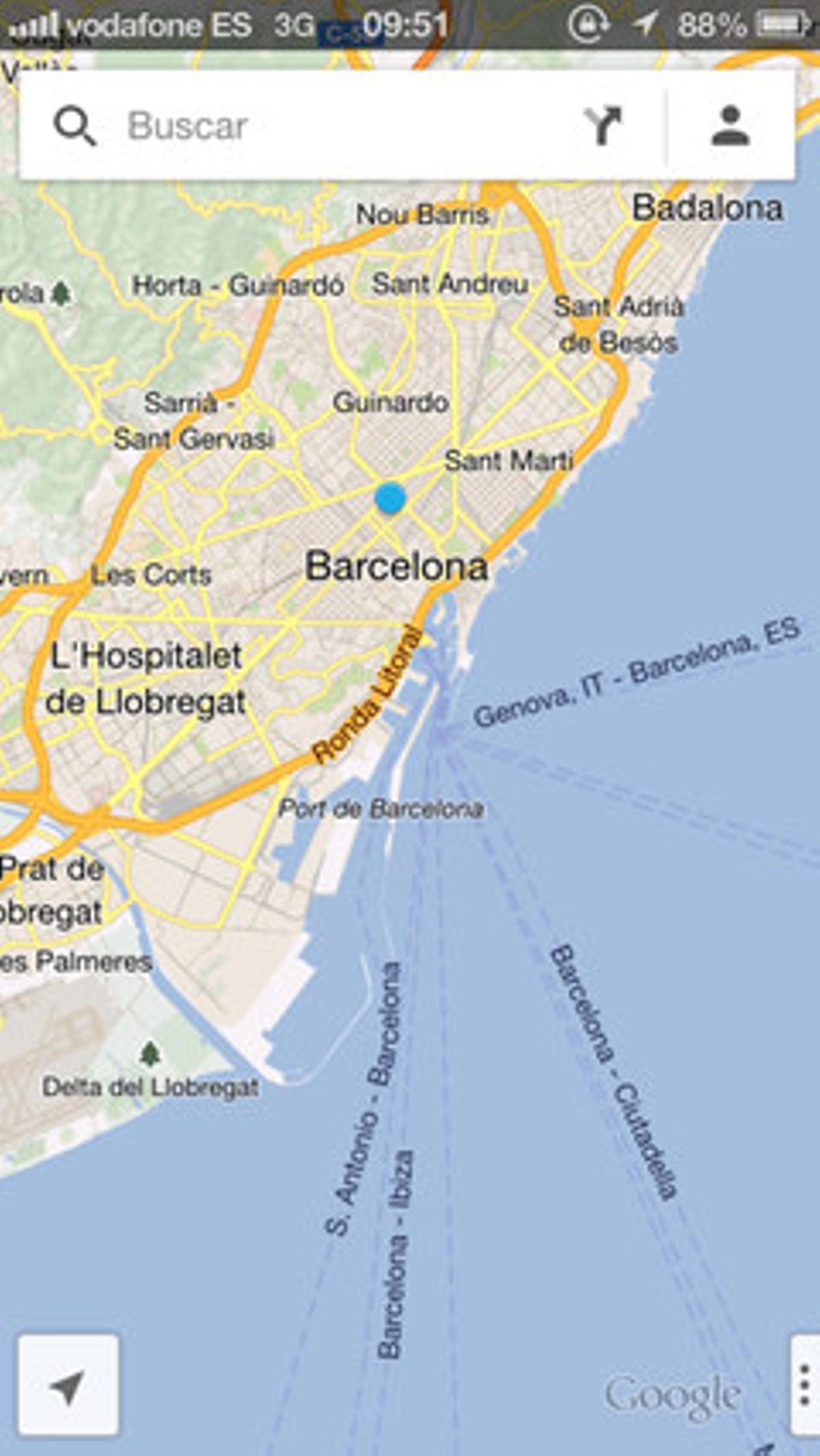 Google Maps per a iOS. Google Maps per a iOS.