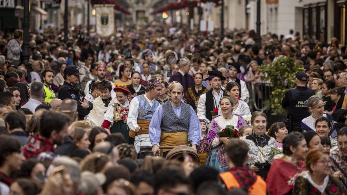 Un instante de la Ofrenda de Flores del pasado domingo.