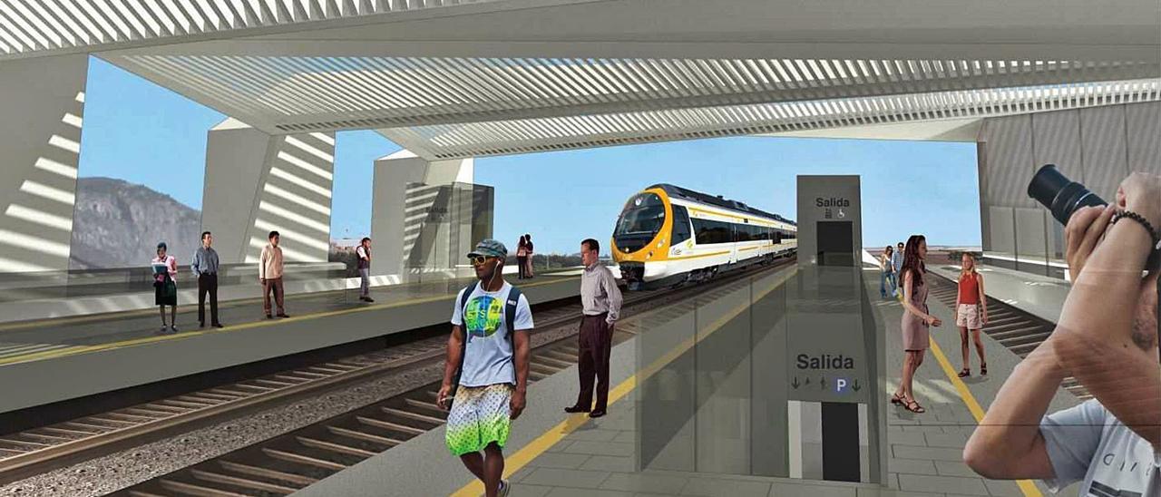 Infografía del proyecto constructivo de la estación del tren en Vecindario. | | LP/DLP