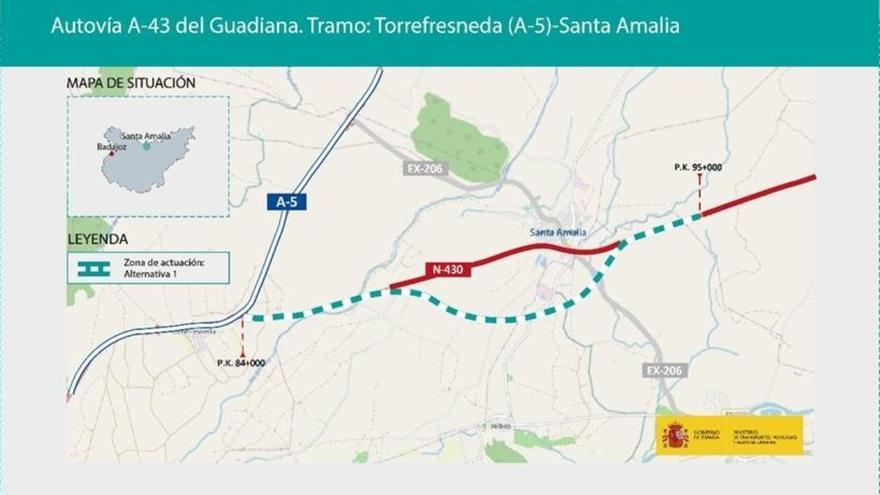 Aprobado el proyecto de trazado en la autovía A-43 entre Torrefresneda y Santa Amalia