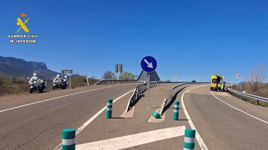 Muere un motorista en un accidente de tráfico en la A-23 en Sabiñánigo