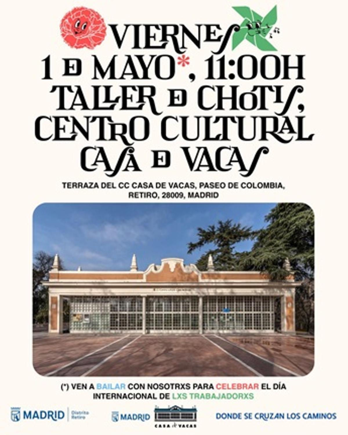 Con apenas dos semanas hasta San Isidro, el último taller de chotis se celebrará en la terraza del Centro Cultural Casa de Vacas