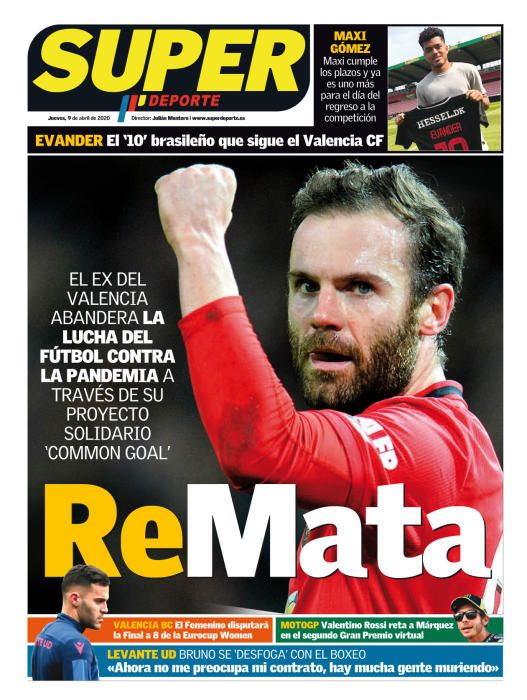 Portada SUPERDEPORTE jueves 9 abril 2020