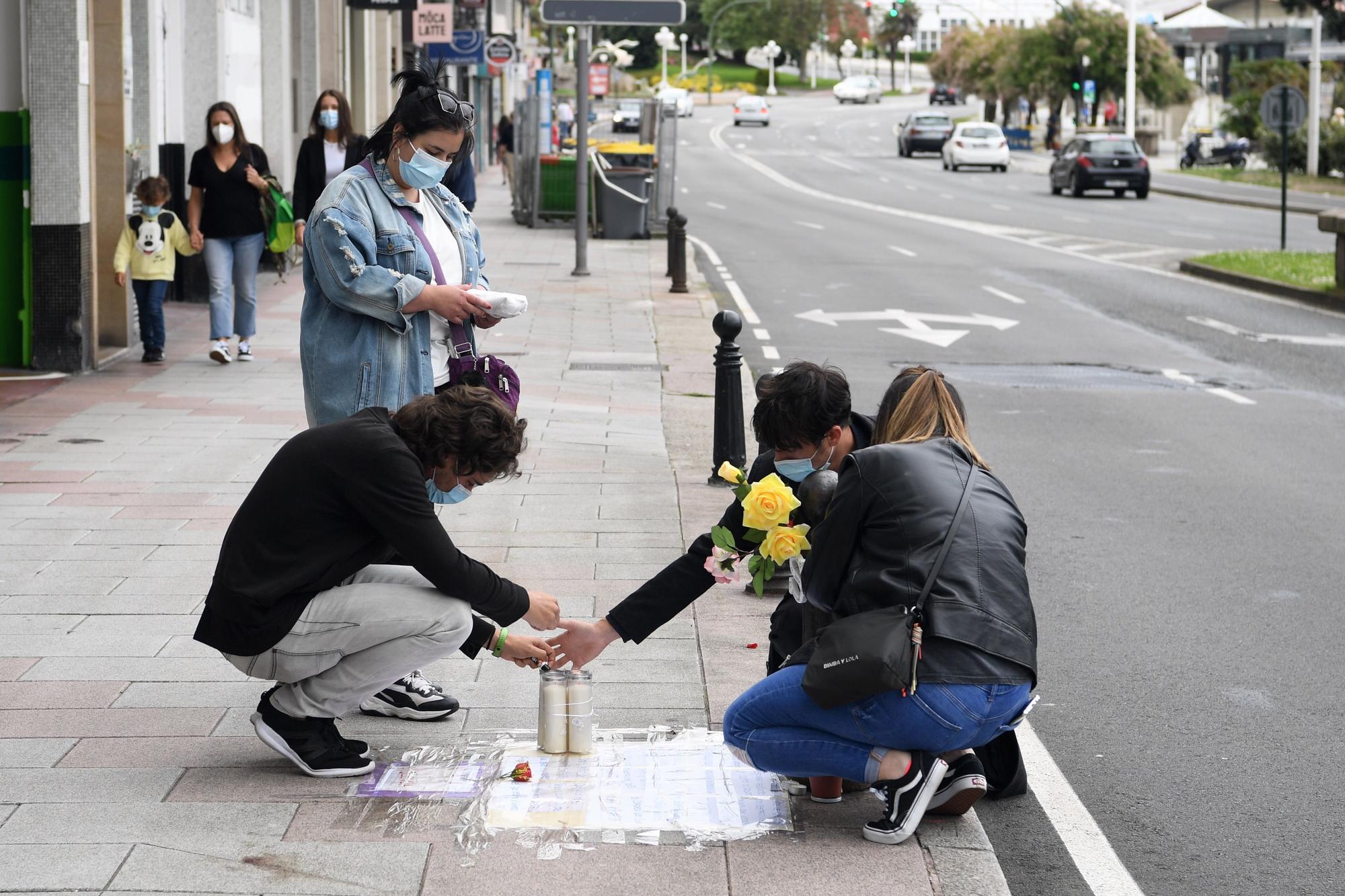 Homenaje en A Coruña a Samuel Luiz en el lugar donde recibió una paliza mortal