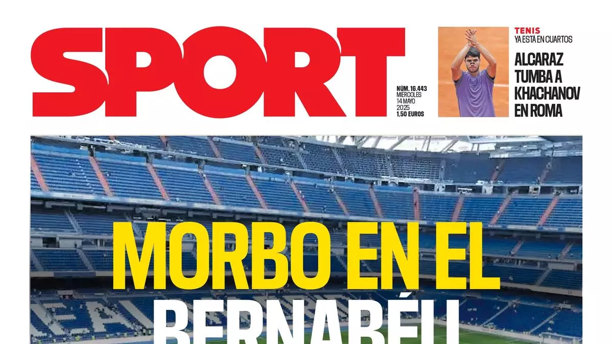 La portada de SPORT de hoy mircoles, 14 de mayo de 2025