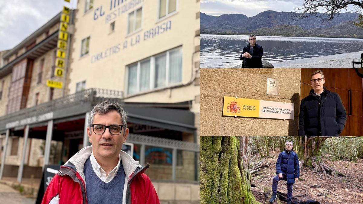 Félix Bolaños, durante su visita a los parajes de Sanabria