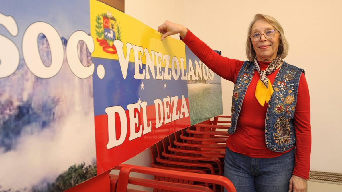 Mari Carmen Baldonedo Vilariño, ayer, en la sede de la asociación venezolana.