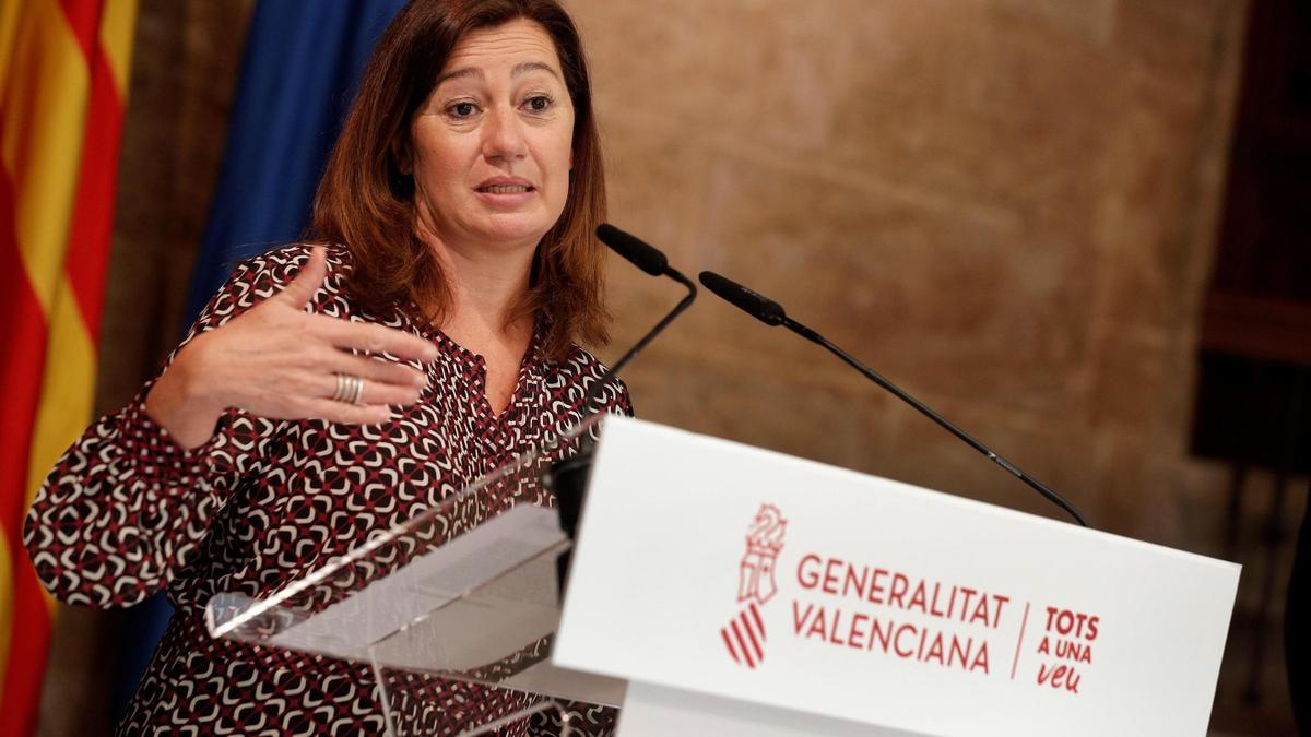 Francina Armengol, en una visita al Palau en 2021, encara com a presidenta de Balears