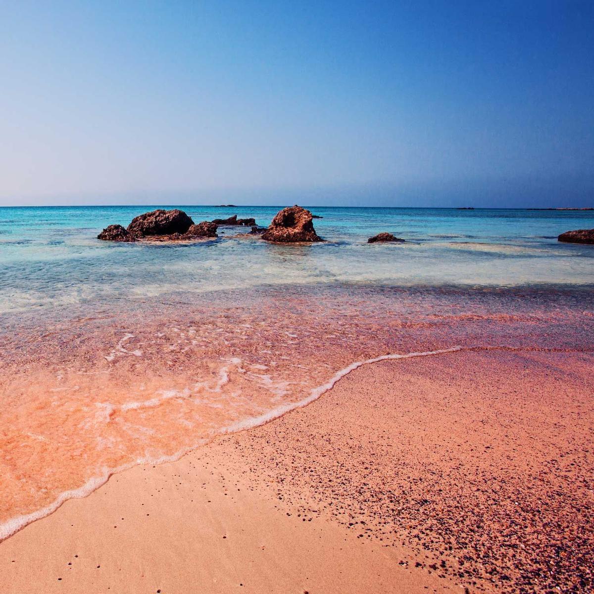 Playa de arena rosa de Elafonissi, Grecia