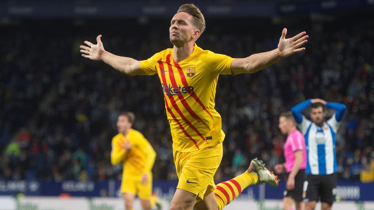 Luuk de Jong celebra el gol marcado al Espanyol que supuso el 2-2.