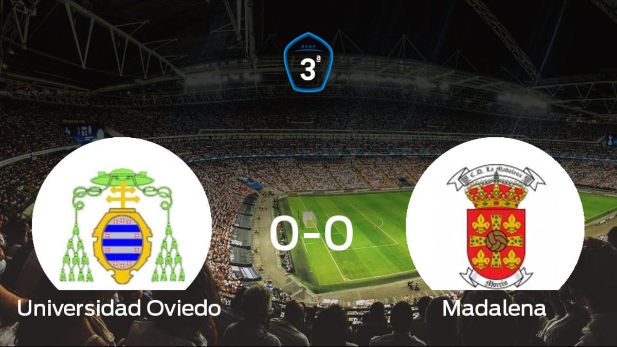 El Madalena consigue al menos un punto en el estadio del Universidad Oviedo (0-0)