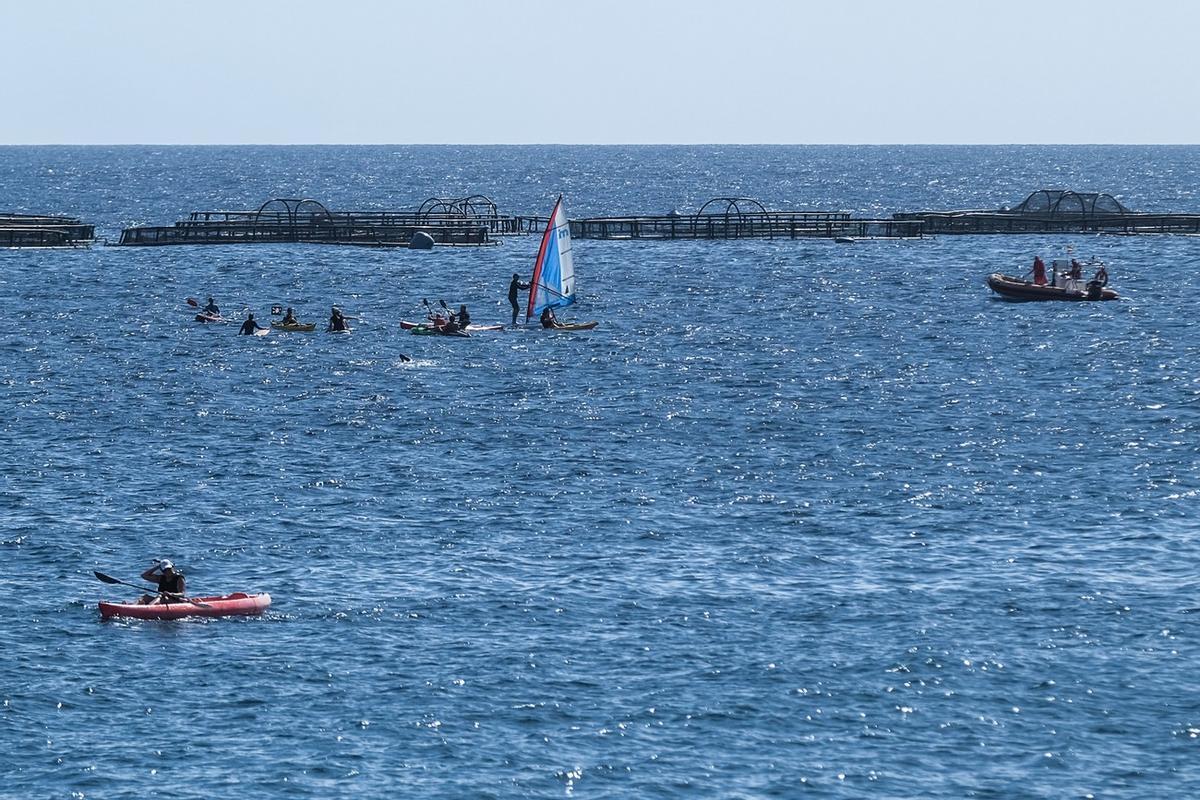 Manifestación contra las jaulas marinas en Salinetas