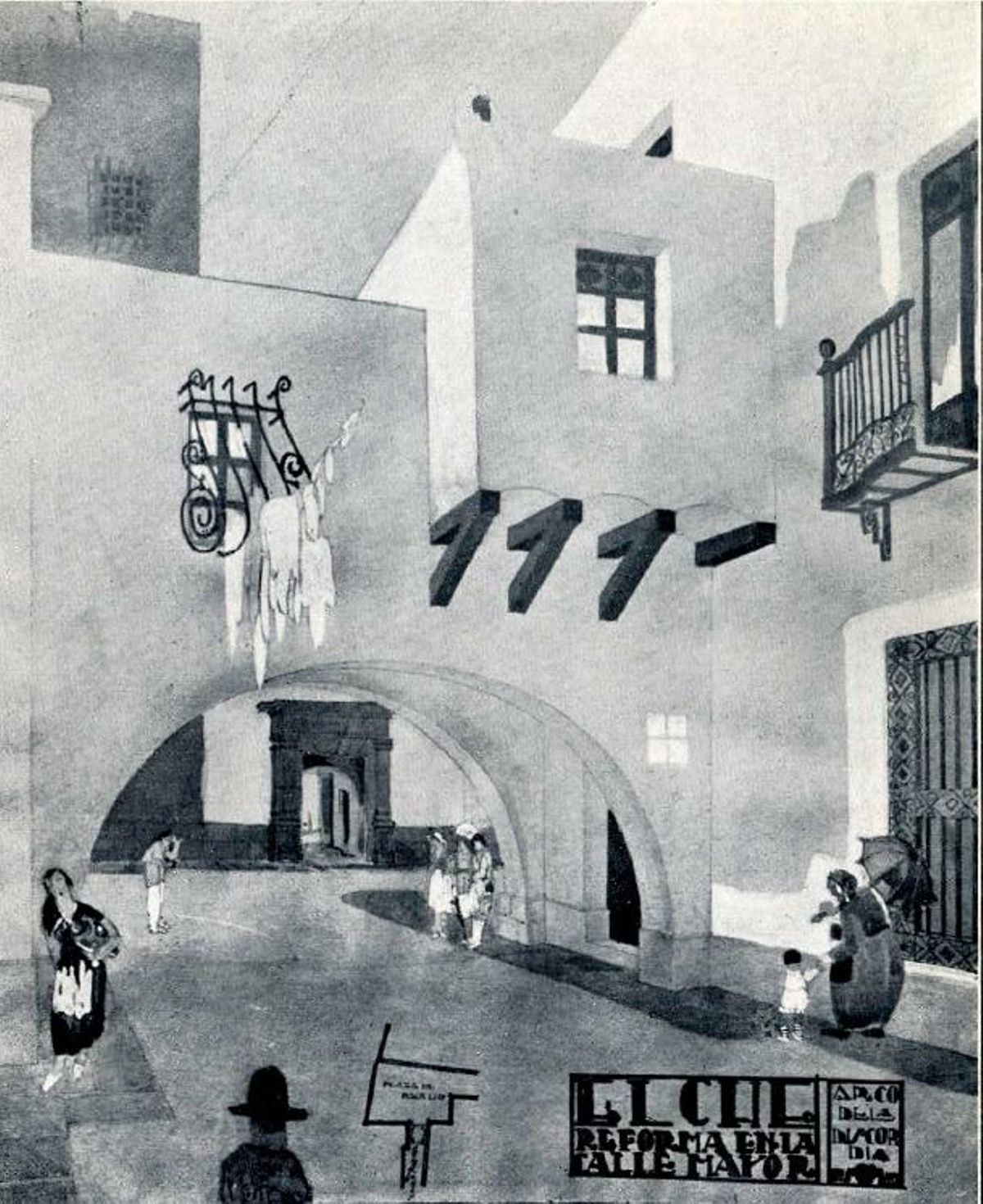 Projecte d’estudiants de l’Escola d’Arquitectura de Madrid per al carrer Major de la Vila i la plaça del Palau (1922).