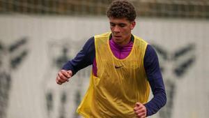 Hamza, en una imagen en un entrenamiento con el Barça