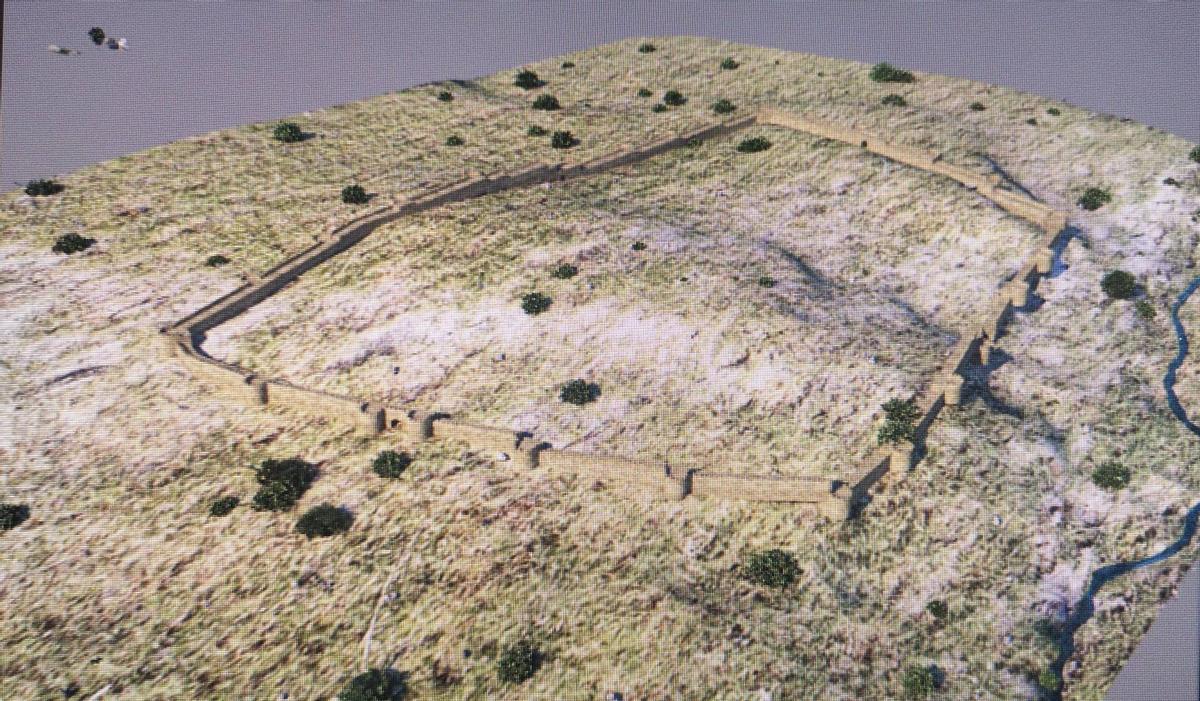 Muralla sobre el modelo de terreno.