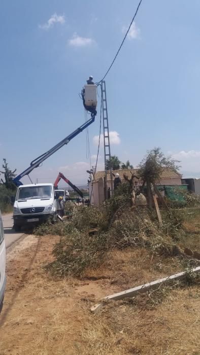 Daños provocados por el tornado en Campillos