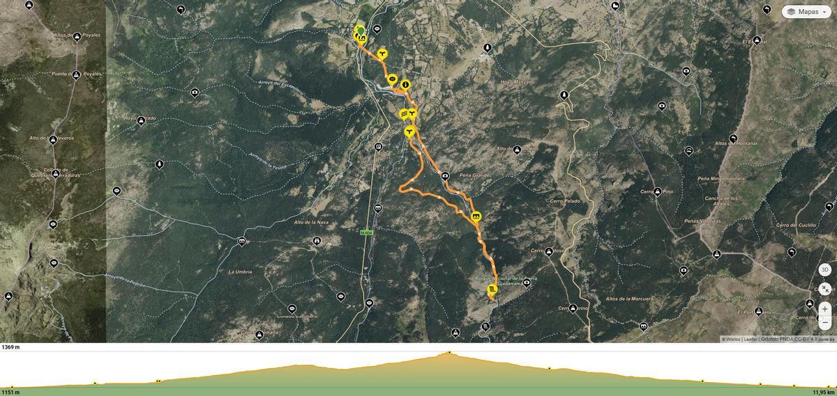 La ruta que comienza en el Monasterio de El Paular tiene 11,95 kilometros de distancia y cruza por varios puntos de interés
