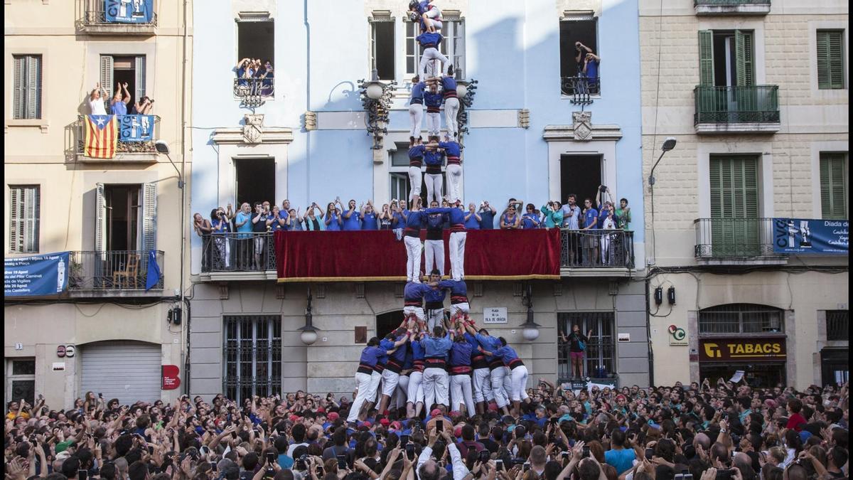 Actuación de los Castellers de la Vila de Gràcia
