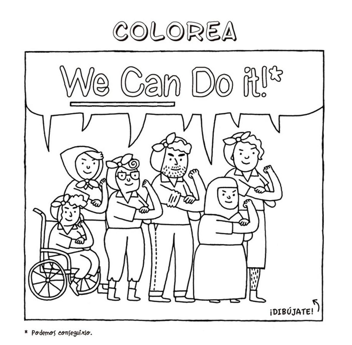 Colorea Actividades feministas