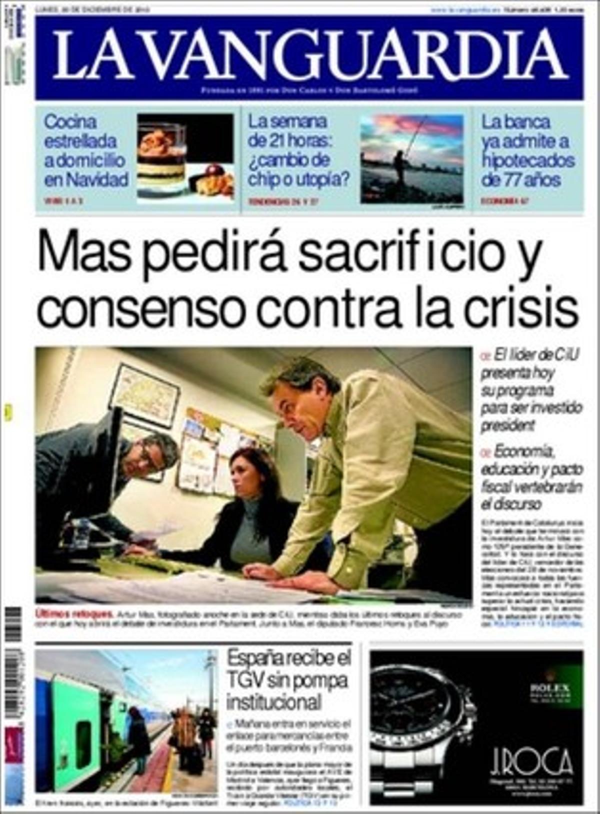 ’La Vanguardia’ realça a més en pàgines interiors que la campanya per la presidència de la CEOE entre Juan Rosell i Santiago Herrero arriba al final amb desqualificacions i guerra de xifres; i que Catalunya ha perdut en l’últim any el 6% de les empreses innovadores, segons la Cecot.