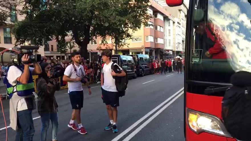 Llegada del Sporting a Riazor