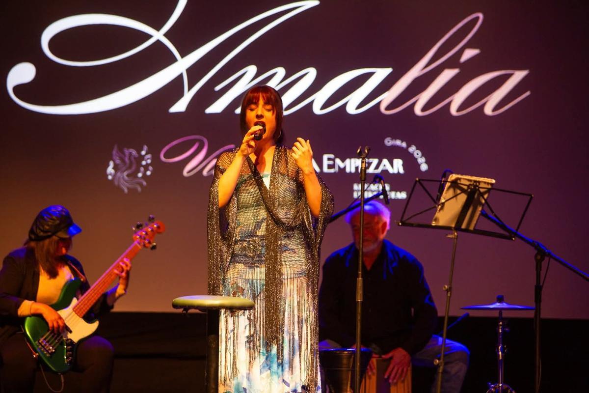 La artista Amalia Toboso, en el escenario, durante uno de sus últimos conciertos de la gira.