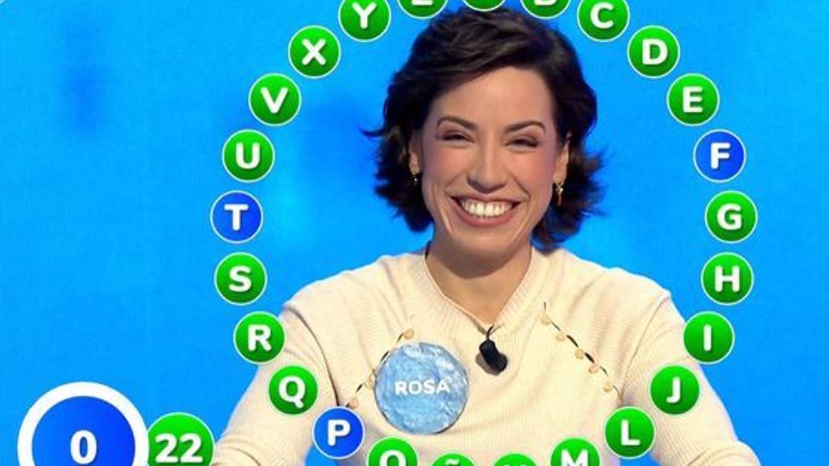 Rosa participando en El Rosco de Pasapalabra.