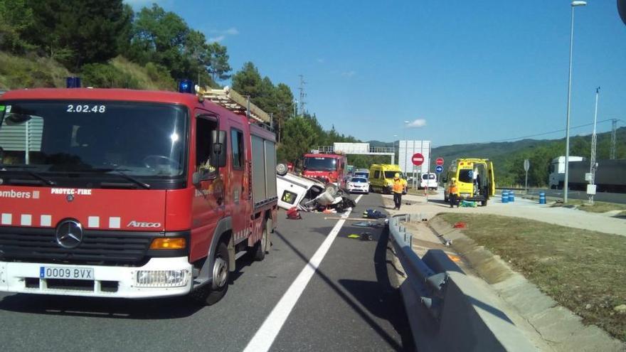 Bolca amb la furgoneta a l&#039;Eix a Arbúcies i resulta ferit greu