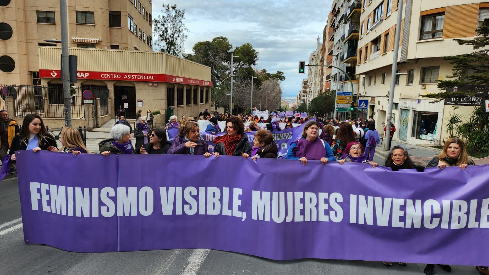 Cabecera de la manifestación del 8M