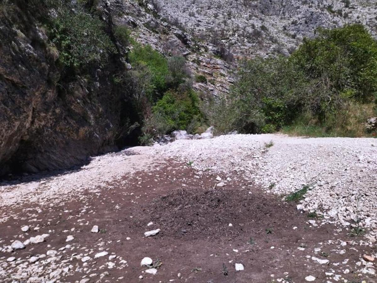 Cenizas y sequía en las entrañas del Barranc de l’Infern